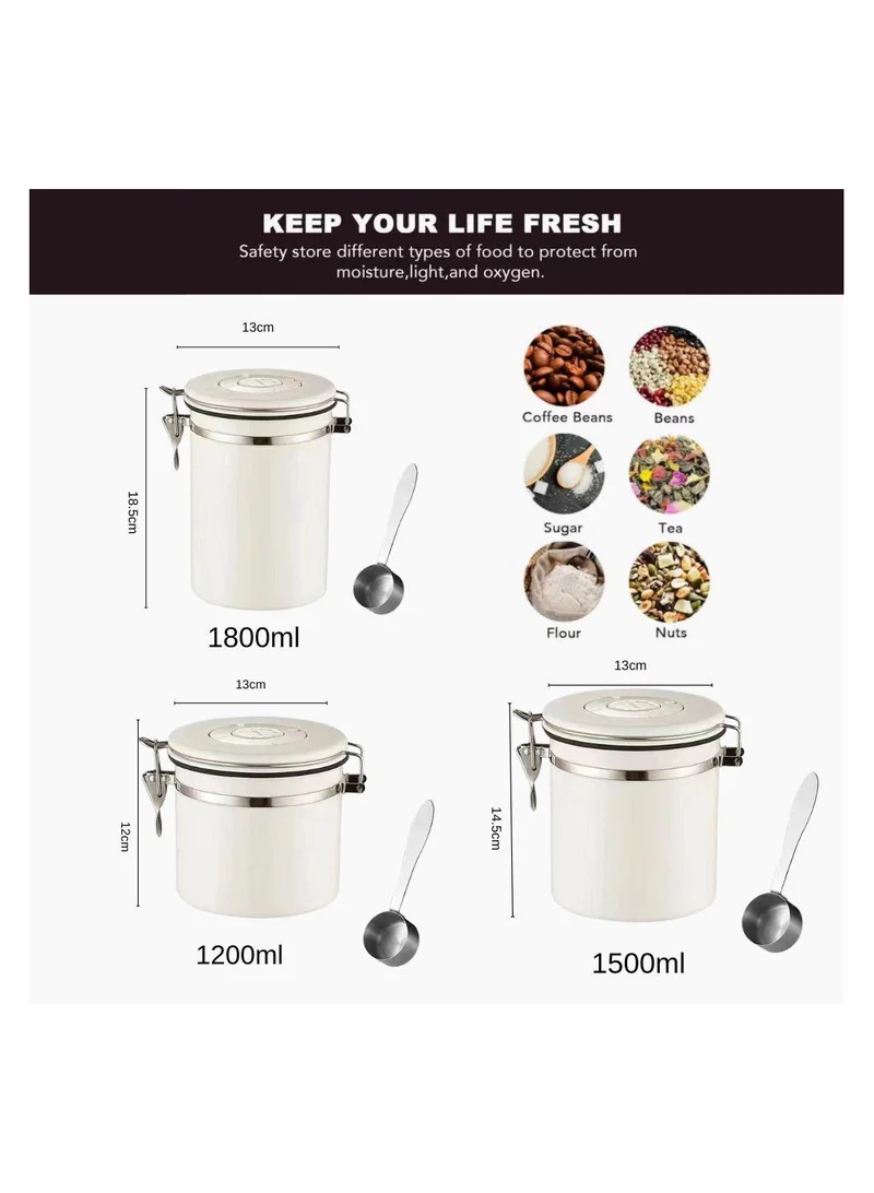 Quesera  Stainless steel Coffee Canister with valve and date tracker  | Best Price UAE