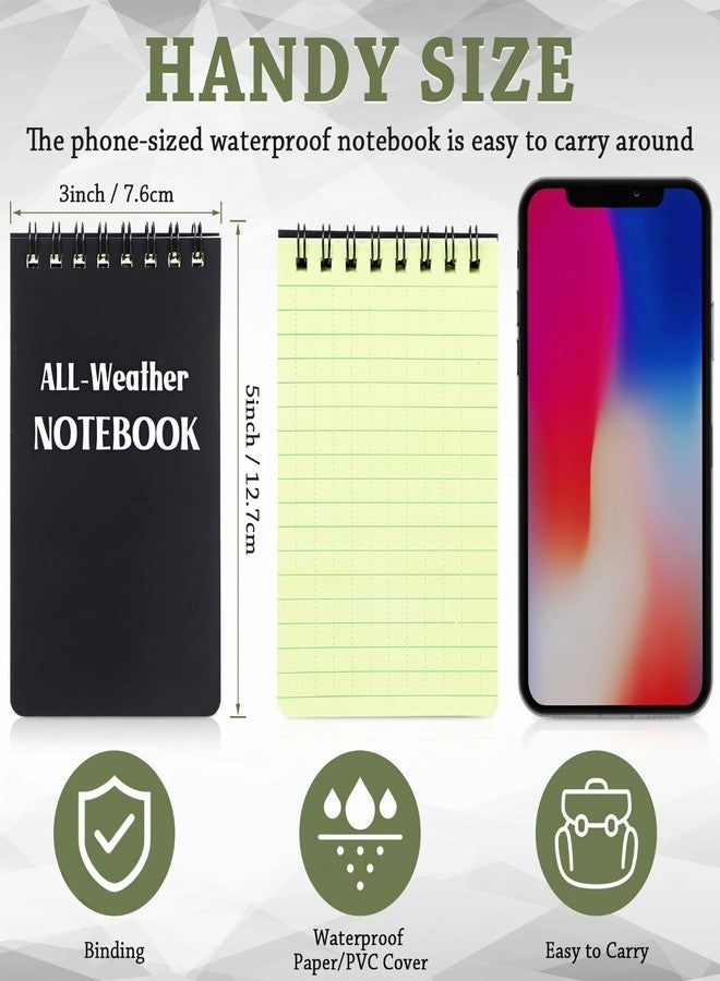 Chinco 20 Pcs All Weather Pocket Notepads,5 x 3 Inch,Black Top Spiral Style - Image 2