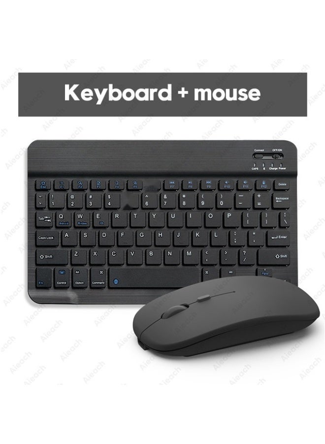 مجموعة لوحة مفاتيح وفأرة بلوتوث محمولة - متوافقة مع iPad والأجهزة اللوحية بنظام أندرويد