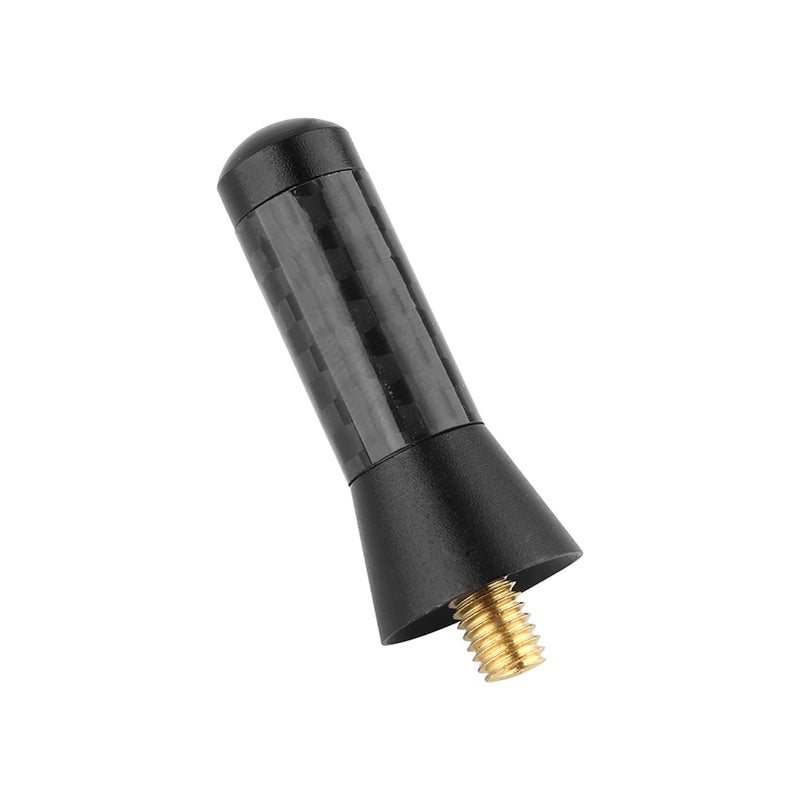 Universal Fit Carbon Fiber Aluminum Car Short Antenna Black 1 38 Inch Length - Image 3