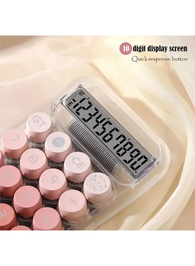 Large 5.7 Inch Transparent Calculator Big Buttons 10 Digits Purple Pink Gradient Kawaii Office - Image 4