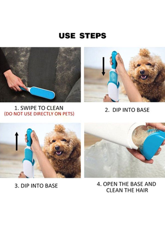 Double Sided Hair Pick Up White/Blue Brush (12.2x0.83x2.2), Holder (8.43x1.89x3), Scalp (5.75x1.14x2.4)inch - Image 5