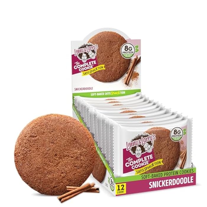 Lenny & Larry's The Complete Cookie, Snickerdoodle, Soft Baked, 8g Plant Protein, Vegan, Non-GMO, 2 Ounce Cookie (Pack of 12) - Image 1