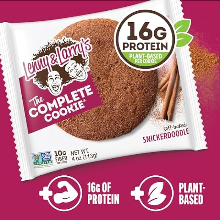 Lenny & Larry's The Complete Cookie, Snickerdoodle, Soft Baked, 8g Plant Protein, Vegan, Non-GMO, 2 Ounce Cookie (Pack of 12) - Image 2