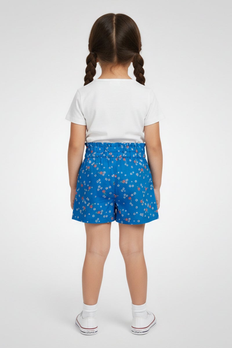 Hamleys Toddlers Girl Floral Pattern Basic Shorts, Multicolor - Image 2