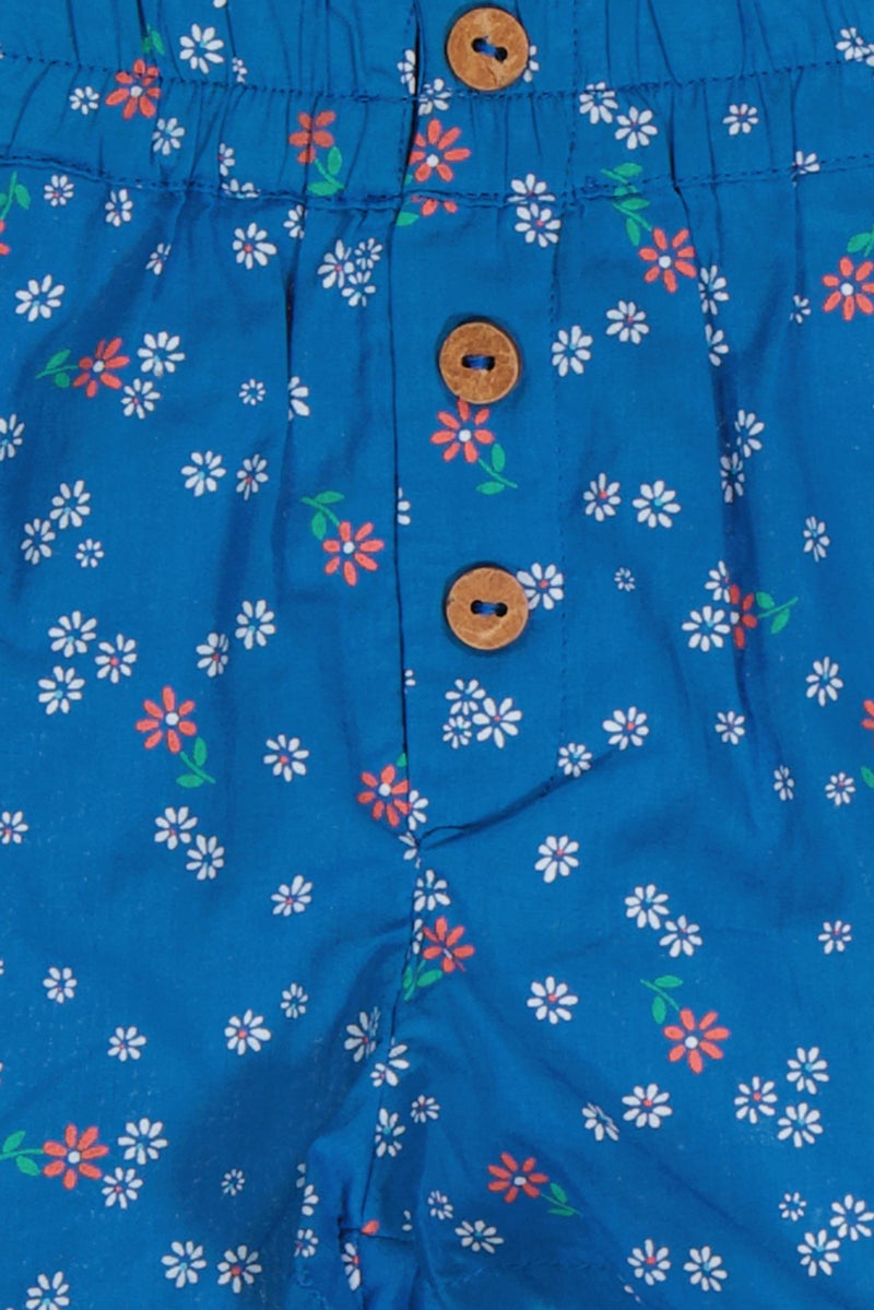 Hamleys Toddlers Girl Floral Pattern Basic Shorts, Multicolor - Image 3