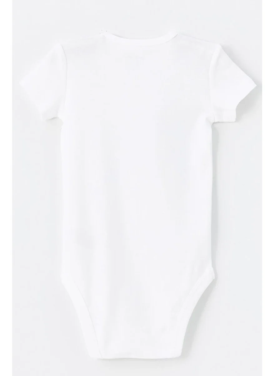 BRZ Collection Cotton Nice To Meet You Printed Shoulder and Bottom Snap Body Baby Bodysuit