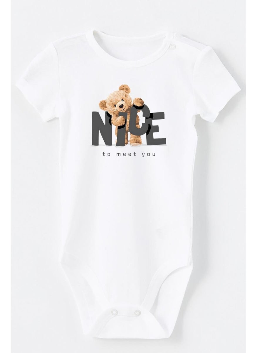 Cotton Nice To Meet You Printed Shoulder and Bottom Snap Body Baby Bodysuit - pzsku/ZB5DEFB764DE3E9E092E8Z/45/_/1741257049/12e6fc79-4a79-4089-bcc4-2050004d94c1