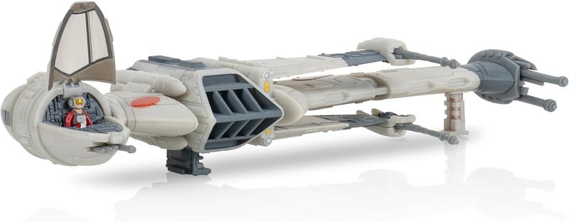 STAR WARS Micro Galaxy Squadron B-Wing Starfighter - 5-Inch Vehicle with Rotating Cockpit, Foldout Wings, and 1-Inch Micro Figure Accessory - Image 2