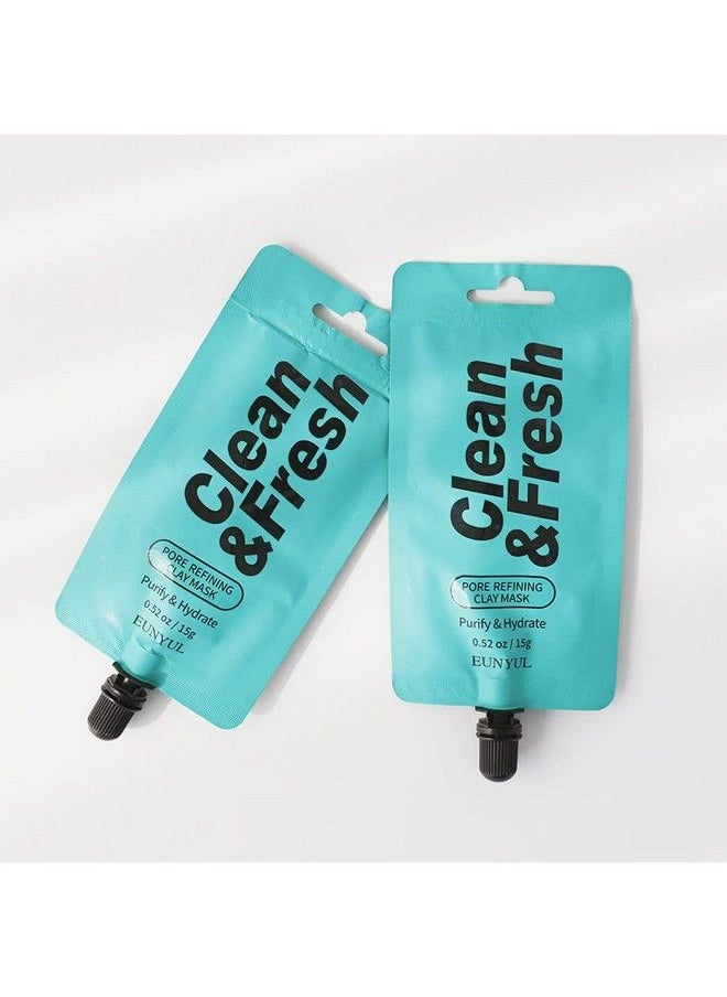 Eunyul [Pack Of 5] Eunyul Clean&Fresh Facial Clay Mask Pack Pouch [15G X 5Pcs] Korean Skincare Deep Pore Cleansing For Dull Skin Clay Mask Variety Pack  - Image 5