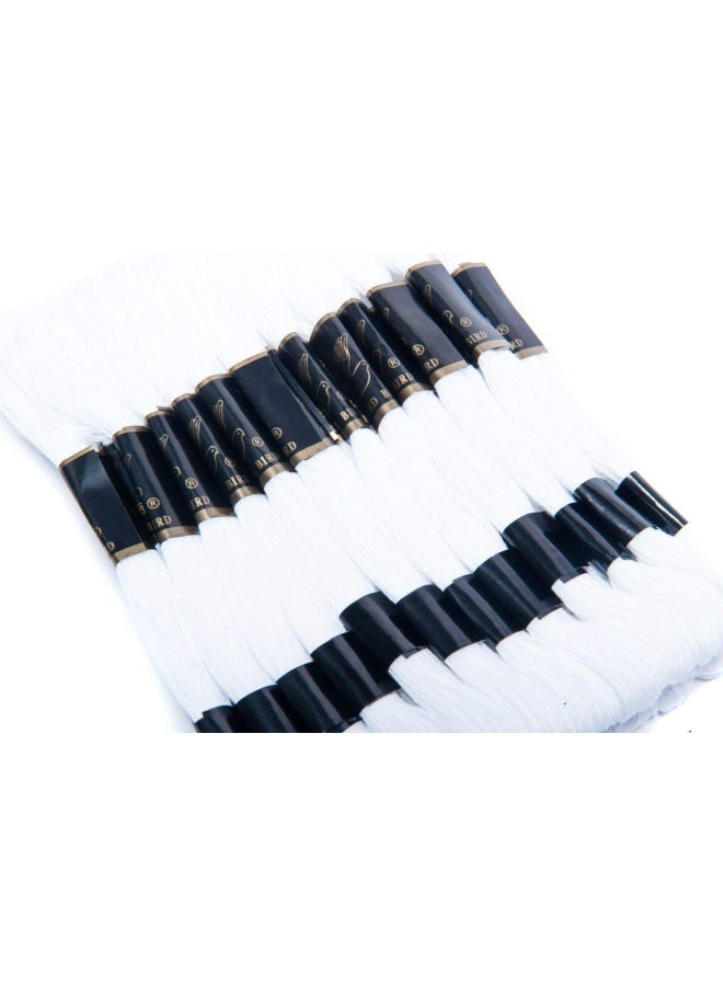 XLSFPY White Embroidery Floss 24 Skeins Embroidery Thread Friendship Bracelet String Cross Stitch Threads Hair Wrap Yarn - Image 4