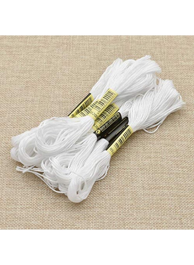 XLSFPY White Embroidery Floss 24 Skeins Embroidery Thread Friendship Bracelet String Cross Stitch Threads Hair Wrap Yarn - Image 2