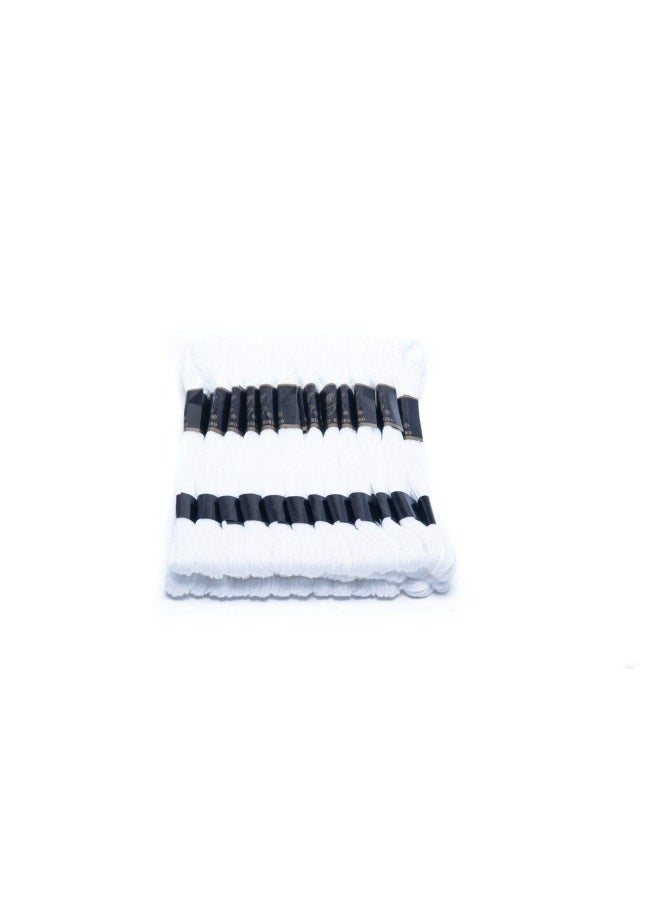 XLSFPY White Embroidery Floss 24 Skeins Embroidery Thread Friendship Bracelet String Cross Stitch Threads Hair Wrap Yarn - Image 3