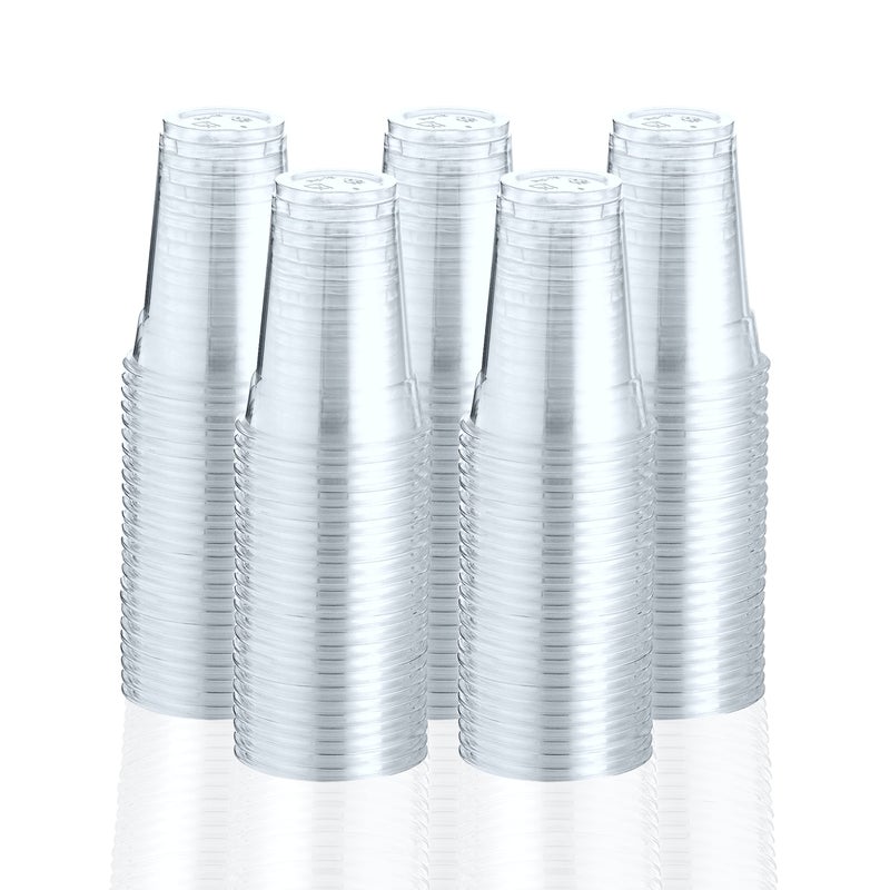 Green Direct 9 oz Disposable Clear Drinking Plastic Cups for Boba Tea Ice Coffee 100 Pack
