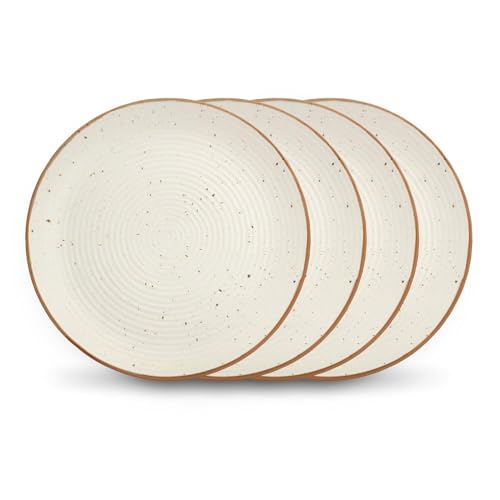 miah decor Ceramic Quarter Plates Small Dinner Plates Set of 4 (7 Inches) & Dinner Plates Set of 4 (10 inches) Handcrafted Stoneware Serving Platter Dining Plates for Snacks & Dessert - Image 2