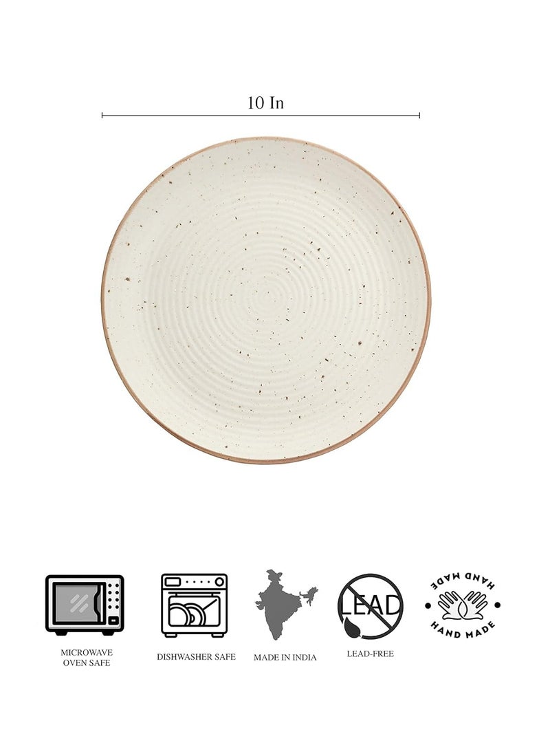 miah decor Ceramic Quarter Plates Small Dinner Plates Set of 4 (7 Inches) & Dinner Plates Set of 4 (10 inches) Handcrafted Stoneware Serving Platter Dining Plates for Snacks & Dessert - Image 4