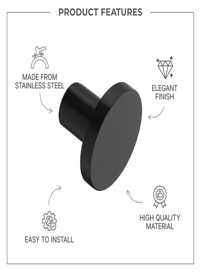 LAPO 3 Piece Drawer Knobs for Home & Office - Durable and Elegant Stainless Steel Door Knob for Cabinets, Cupboards & Dressers (Black Finish) - Image 3