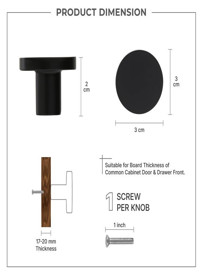LAPO 3 Piece Drawer Knobs for Home & Office - Durable and Elegant Stainless Steel Door Knob for Cabinets, Cupboards & Dressers (Black Finish) - Image 2
