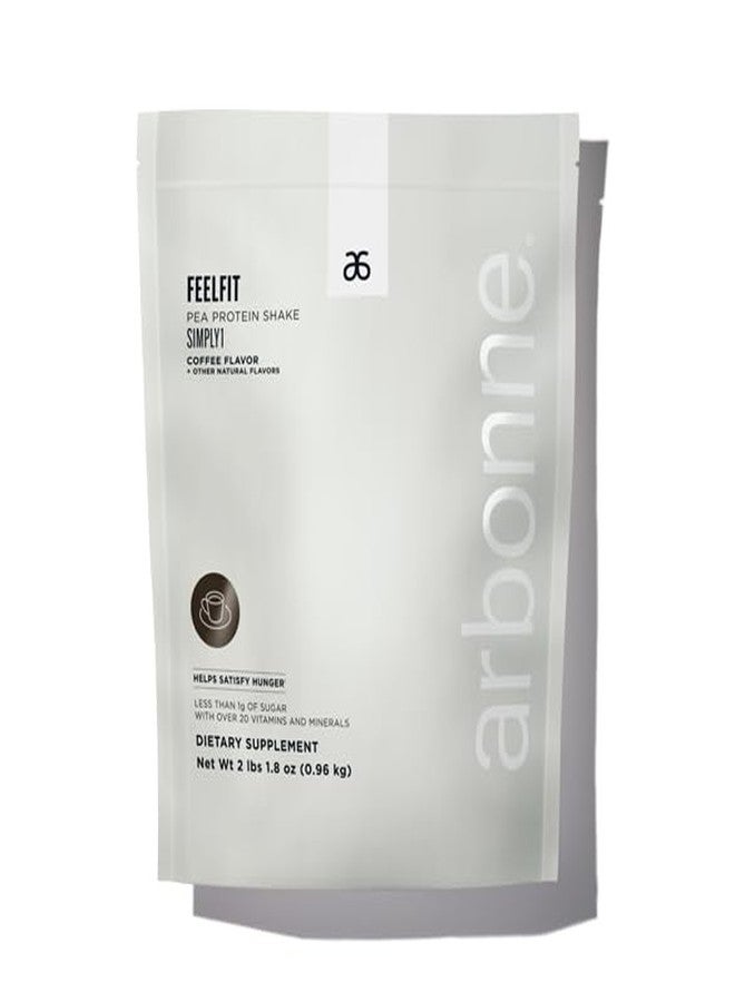 Arbonne FeelFit Pea Protein Powder – Coffee Flavored Vegan Protein Powder – Plant-Based Nutrition Supplement for Smoothies, Shakes & Post-Workout Recovery Support – 30 Servings