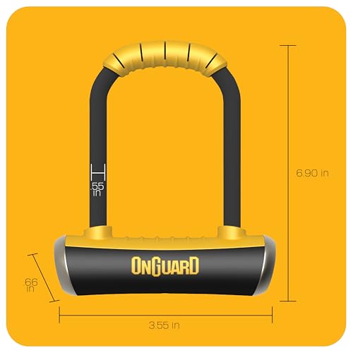 Onguard Pitbull Medium U-Lock – 14 mm Hardened Steel Shackle, 240 x 170 mm Frame, X4P Quad Lock, Z-Cylinder, TriRadius Design, 5 Keys (1 LED) & Mount Bracket - Image 2