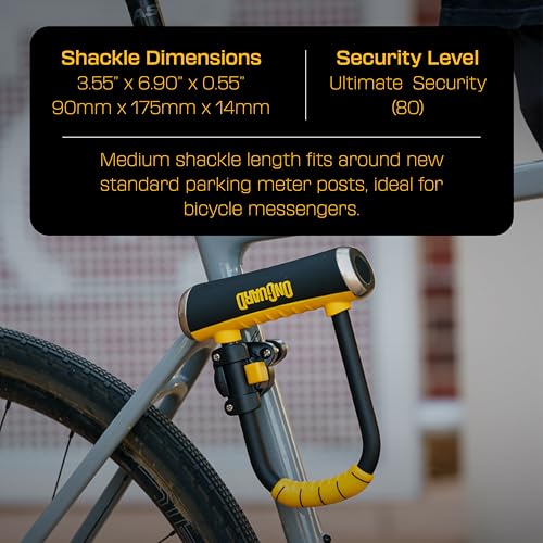 Onguard Pitbull Medium U-Lock – 14 mm Hardened Steel Shackle, 240 x 170 mm Frame, X4P Quad Lock, Z-Cylinder, TriRadius Design, 5 Keys (1 LED) & Mount Bracket - Image 3