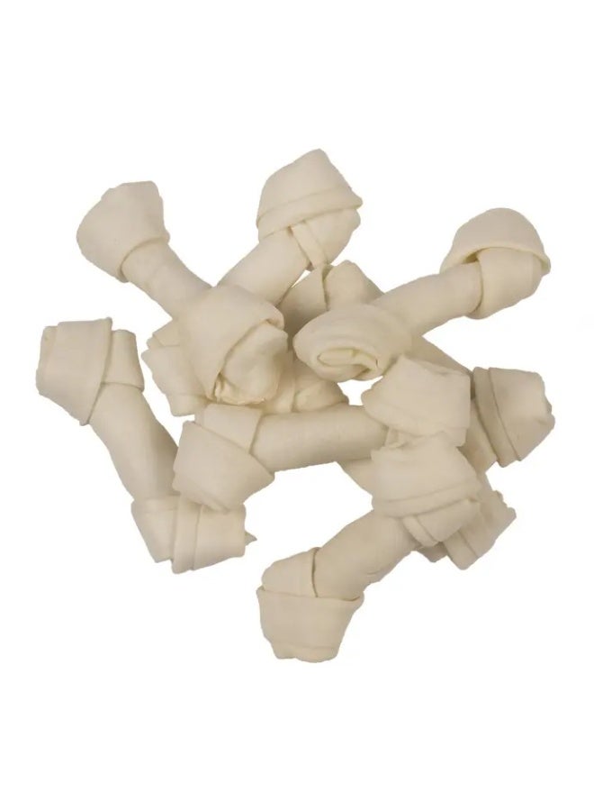Duvo + Duvo White Knotted Bone Dog Chews 13cm – 8 Pieces Rawhide Treats - Image 2