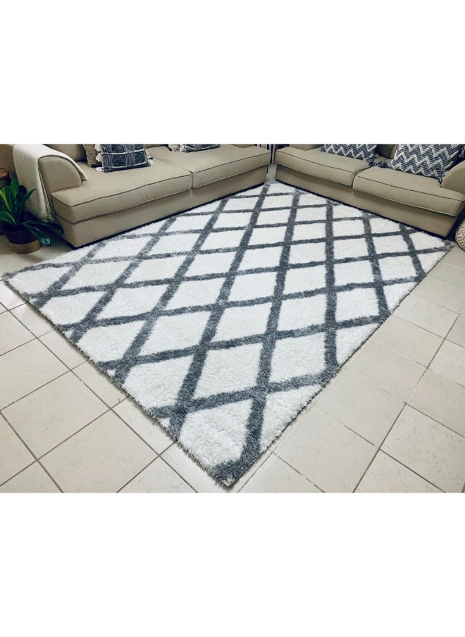 HANDPICKED FURNITURE Handpicked Furniture Fluffy Grey Rug, Ultra Soft Area Carpets For Bed Room, Living Room, And Dining Room, Antislip Floor Carpets, Easy To Clean, Made In Turkey, Rectangle  - Image 3
