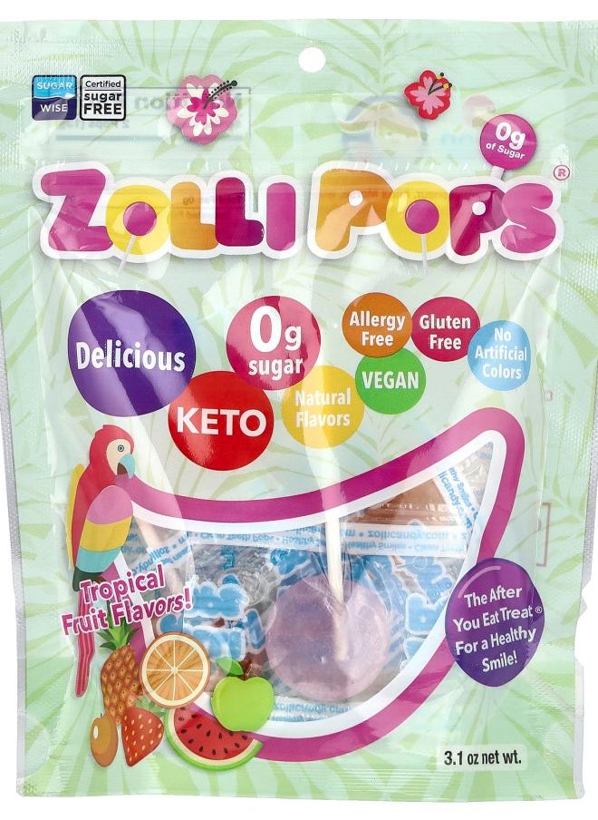 ZOLLIPOPS Original Clean Teeth Candy Tropical Fruit Flavors 3.1 oz 