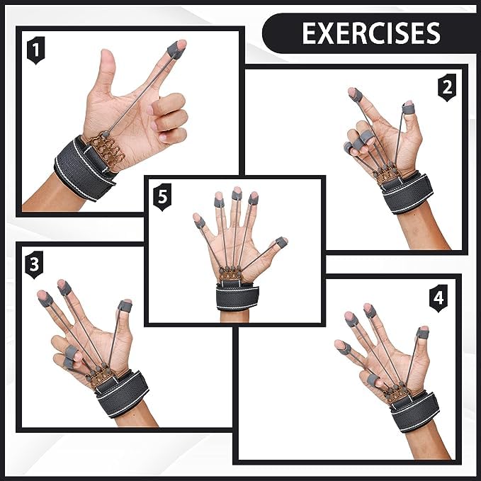 SUREFIT Finger Exerciser Hand Grip Strengthener for Fingers & Wrist Training Black Standard Size - Image 5