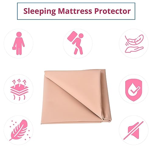Aqbah Ultra Soft Rubber Sheet for Bed Adult, Toddler, Mattress Protector, Non Absorbent Reusable Crib Mattress Protection Non-Allergic (Peach 39X36 inches) - Image 5