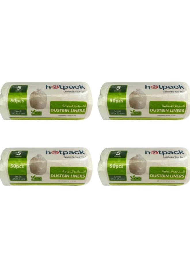 Hotpack Heavy Duty Small Dustbin Liners 4 x 50 bags 