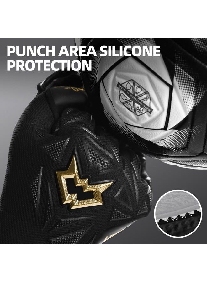 WVVOU Professional Goalkeeper Gloves for Adults and Youth Soccer Goalie Gloves Breathable Soccer Gloves High Performance Guantes De Portero with 4+3mm Sticky Super Grip Latex Palm (Black, 10) - Image 4