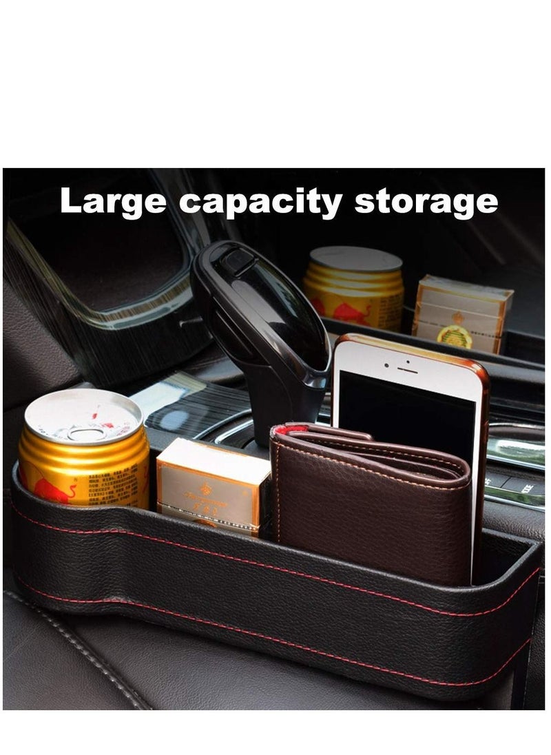 Y&D - Car Seat Gap Filler Organizer Between Front seat car and Storage Box Auto Premium PU Leather Console with Cup Holder Pocket for Interior Essentials - Image 1