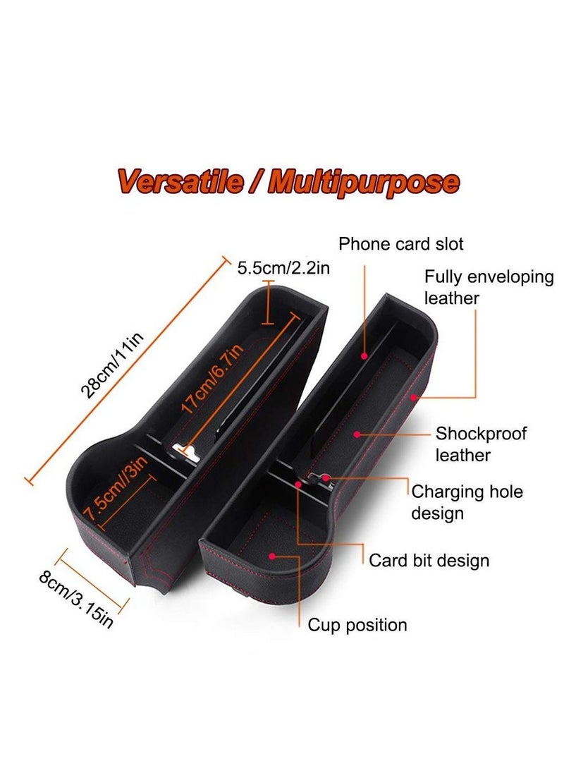 Y&D - Car Seat Gap Filler Organizer Between Front seat car and Storage Box Auto Premium PU Leather Console with Cup Holder Pocket for Interior Essentials - Image 1