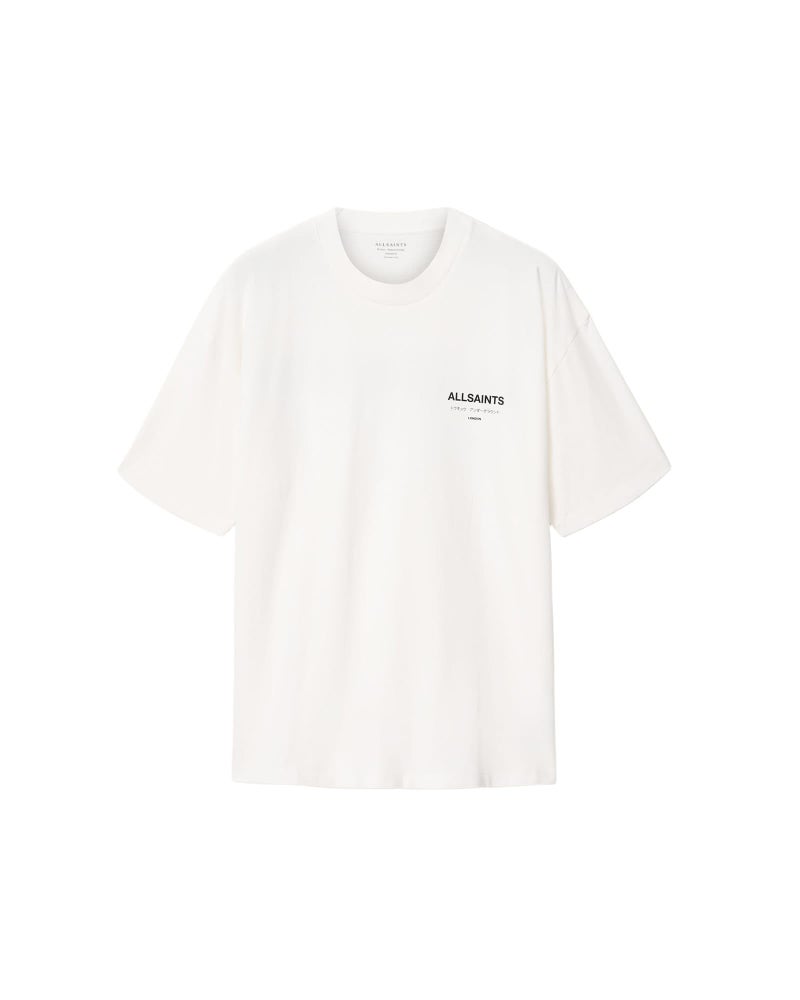 AllSaints Men's Underground Oversized Short Sleeve Crew Neck Shirt Ashen White M - Image 5