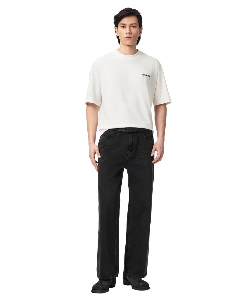 AllSaints Men's Underground Oversized Short Sleeve Crew Neck Shirt Ashen White M - Image 4