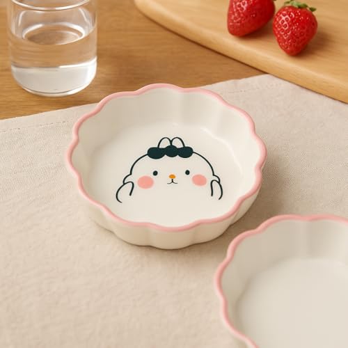 KitchEase 100ML Cartoon Printed Ramekin Bowl | 3.54" Round Ceramic Dessert & Custard Cup | Porcelain Mini Bowl for Baking, Ice Cream, Snacks & Portion Control | Dishwasher & Microwave Safe - Image 4