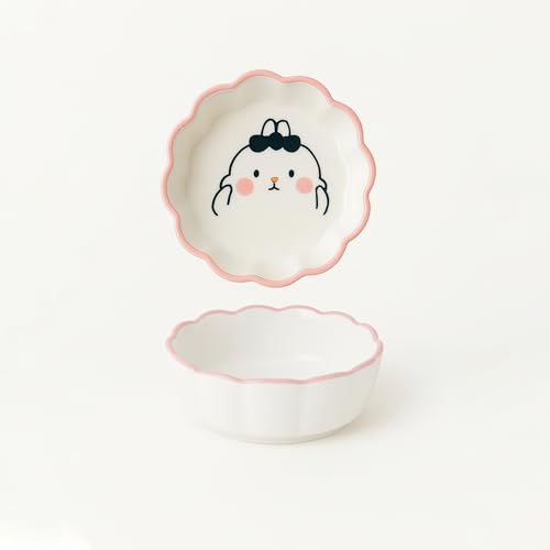 KitchEase 100ML Cartoon Printed Ramekin Bowl | 3.54" Round Ceramic Dessert & Custard Cup | Porcelain Mini Bowl for Baking, Ice Cream, Snacks & Portion Control | Dishwasher & Microwave Safe - Image 1