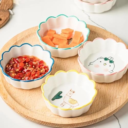 KitchEase 100ML Cartoon Printed Ramekin Bowl | 3.54" Round Ceramic Dessert & Custard Cup | Porcelain Mini Bowl for Baking, Ice Cream, Snacks & Portion Control | Dishwasher & Microwave Safe - Image 5