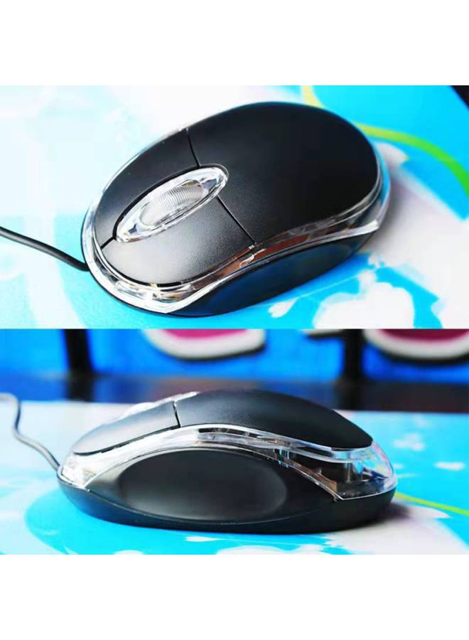 Loquat SOURCE Zhibixing Small Photoelectric USB Wired Mouse Computer Office Luminous Mouse Gift-Color:Black 【bare Metal】】 - Image 3