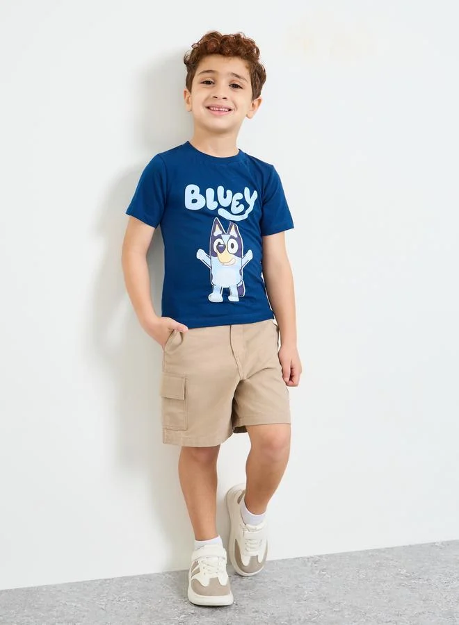 تايك تو Beige Cotton Regular Fit Cargo Shorts
