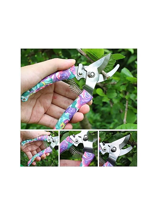 promass Garden Tools Set 10 Pieces Gardening Tools with Purple Floral Print Garden Hand Tools with Carrying Case Gardening Gifts for Women - Image 4