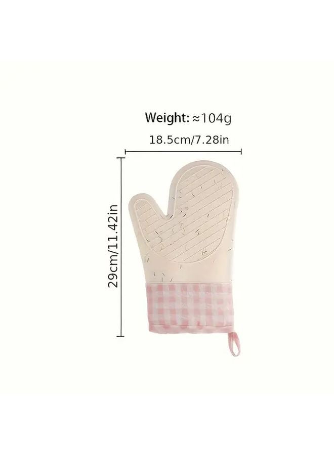 Thickened Silicone Kitchen Gloves Non Slip Heart Design Durable Flexible Cooking Cleaning White Powder Mixed Color - Image 4