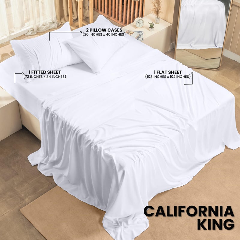 Utopia Bedding California King Bed Sheets Set - 4 Piece Bedding - Brushed Microfiber - Shrinkage and Fade Resistant - Easy Care (California King, White) - Image 2