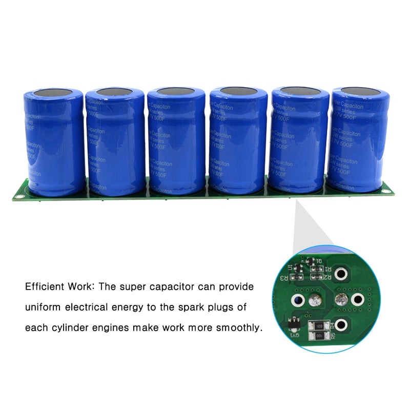Farad Capacitor 2.7V 500F 6 Pcs/1 Set Super Capacity with Protection Board Aiomotive Capacitor 16V 83F Serial Connection - Image 2