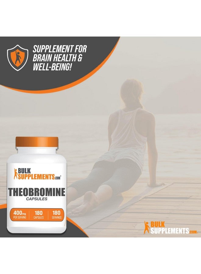 BulkSupplements.com Theobromine Capsules - Theobromine Supplement, Nootropic Supplement, Theobromine 400mg - Brain & Energy Support - Gluten Free, 1 Capsule per Serving, 180 Capsules - Image 5
