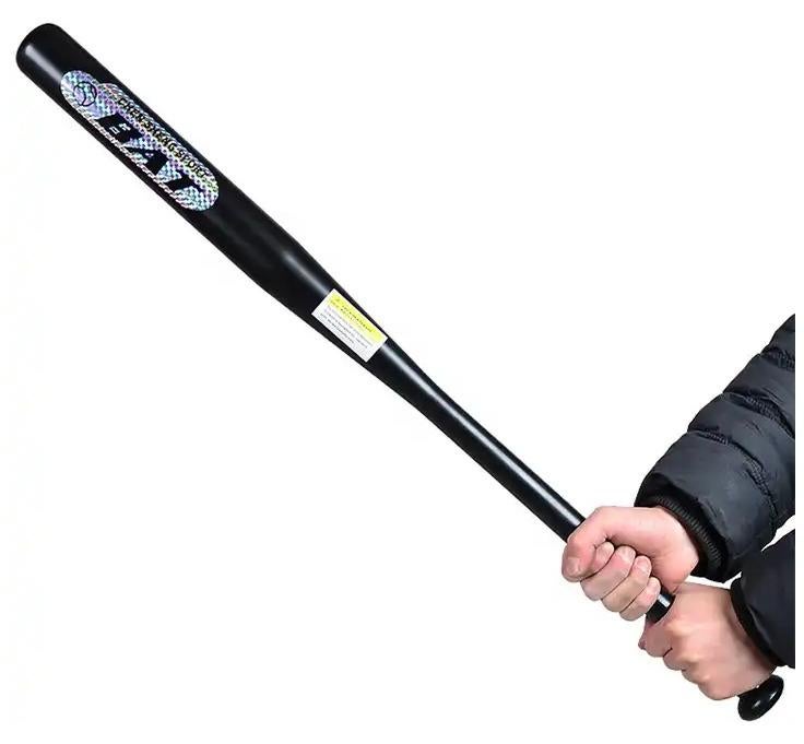 بات مضرب بيسبول من الألومنيوم بطول 34 بوصة للتدريب على البيسبول والسوفتبول والدفاع عن النفس، أسود - Image 1