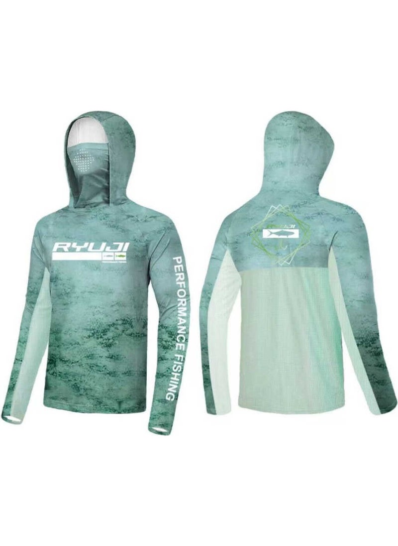 Ryuji - Uv Performance Hoodie Shirt+Neck, Green Sky Standard-L - Image 1