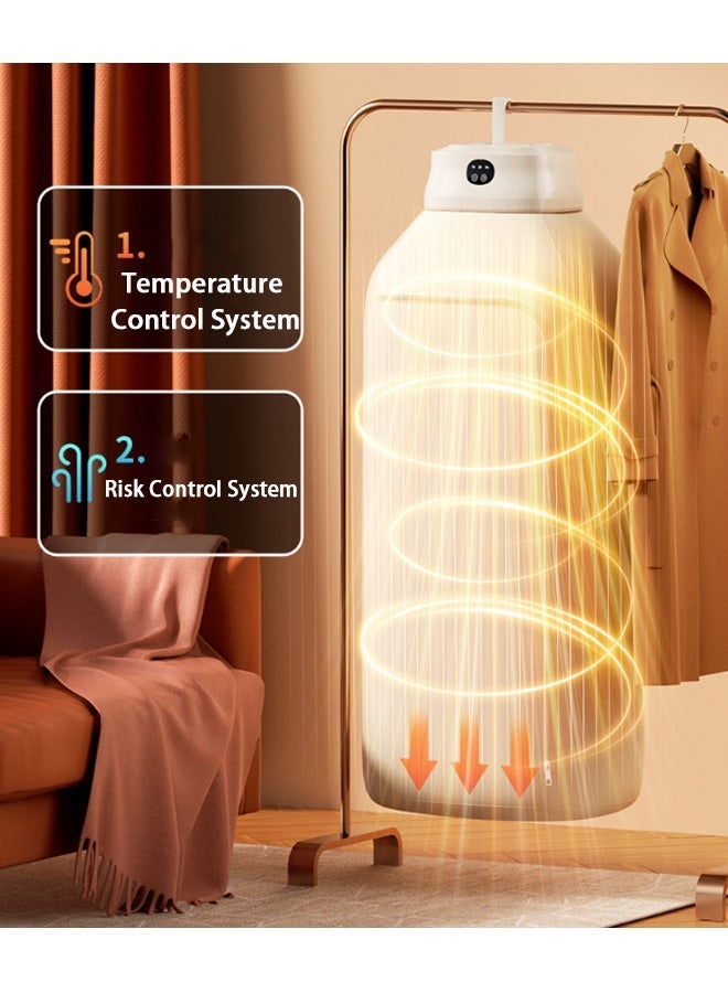 GMORO Portable Clothes Dryer Electric Dryer Stretchable Foldable Large Capacity Laundry Dryer Machine with Dryer Bag and Time Setting - Image 1