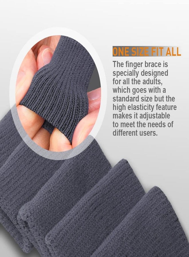 Cute critters 10Pcs Finger Sleeves Protectors Thumb Brace Support Elastic Compression Protector For Relieving Pain, Arthritis,Trigger Finger, Sports (Grey), Free size - Image 3